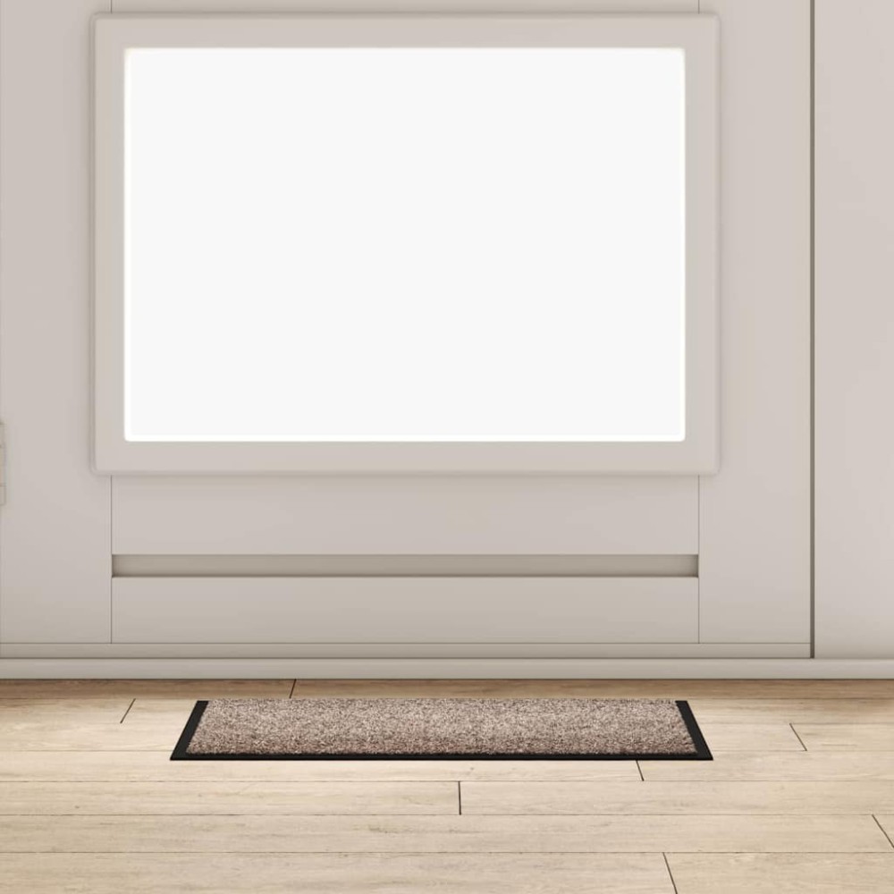 vidaXL Χαλάκι Εξώπορτας Μπεζ 60 x 40 x 1.2 εκ. Ύφασμα τέντι