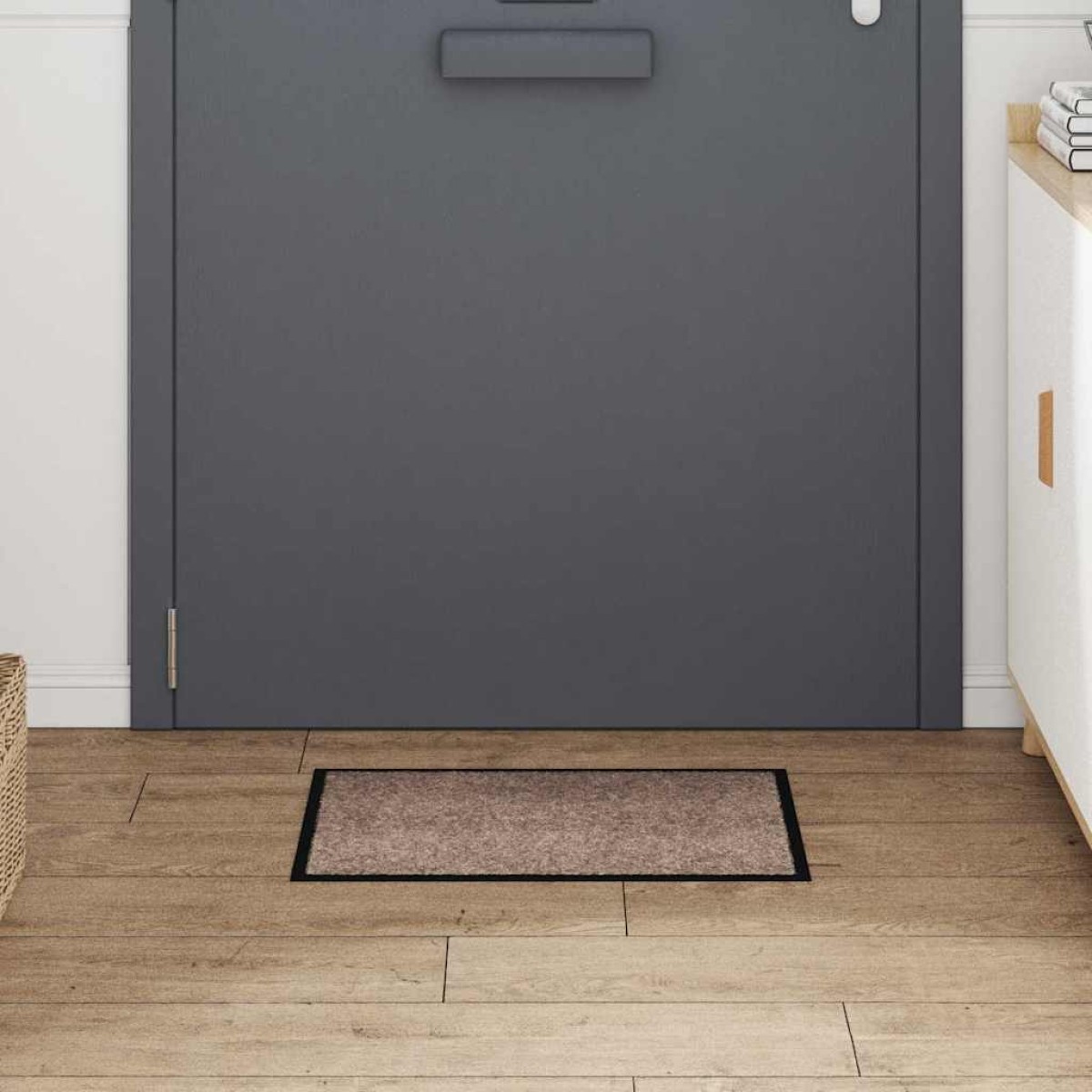 vidaXL Χαλάκι Εξώπορτας Μπεζ 60 x 40 x 1.2 εκ. Ύφασμα τέντι