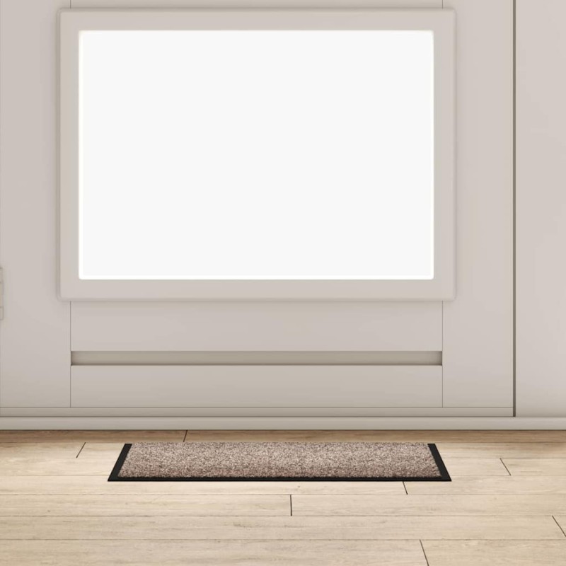 vidaXL Χαλάκι Εξώπορτας Μπεζ 60 x 40 x 1.2 εκ. Ύφασμα τέντι