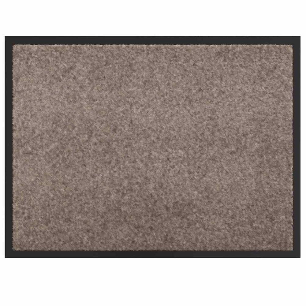 vidaXL Χαλάκι Εξώπορτας Μπεζ 60 x 40 x 1.2 εκ. Ύφασμα τέντι