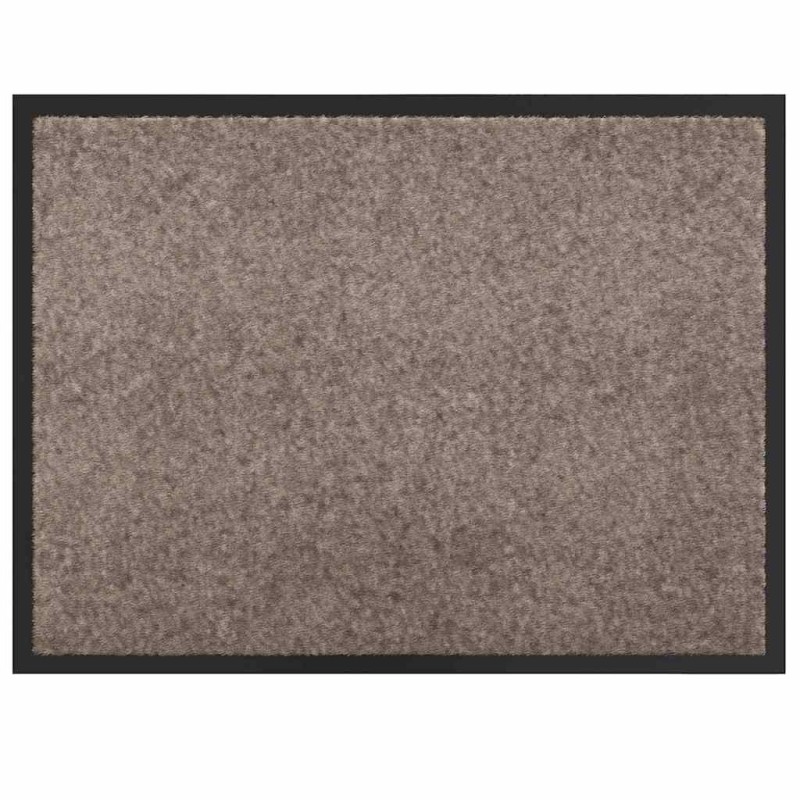 vidaXL Χαλάκι Εξώπορτας Μπεζ 60 x 40 x 1.2 εκ. Ύφασμα τέντι