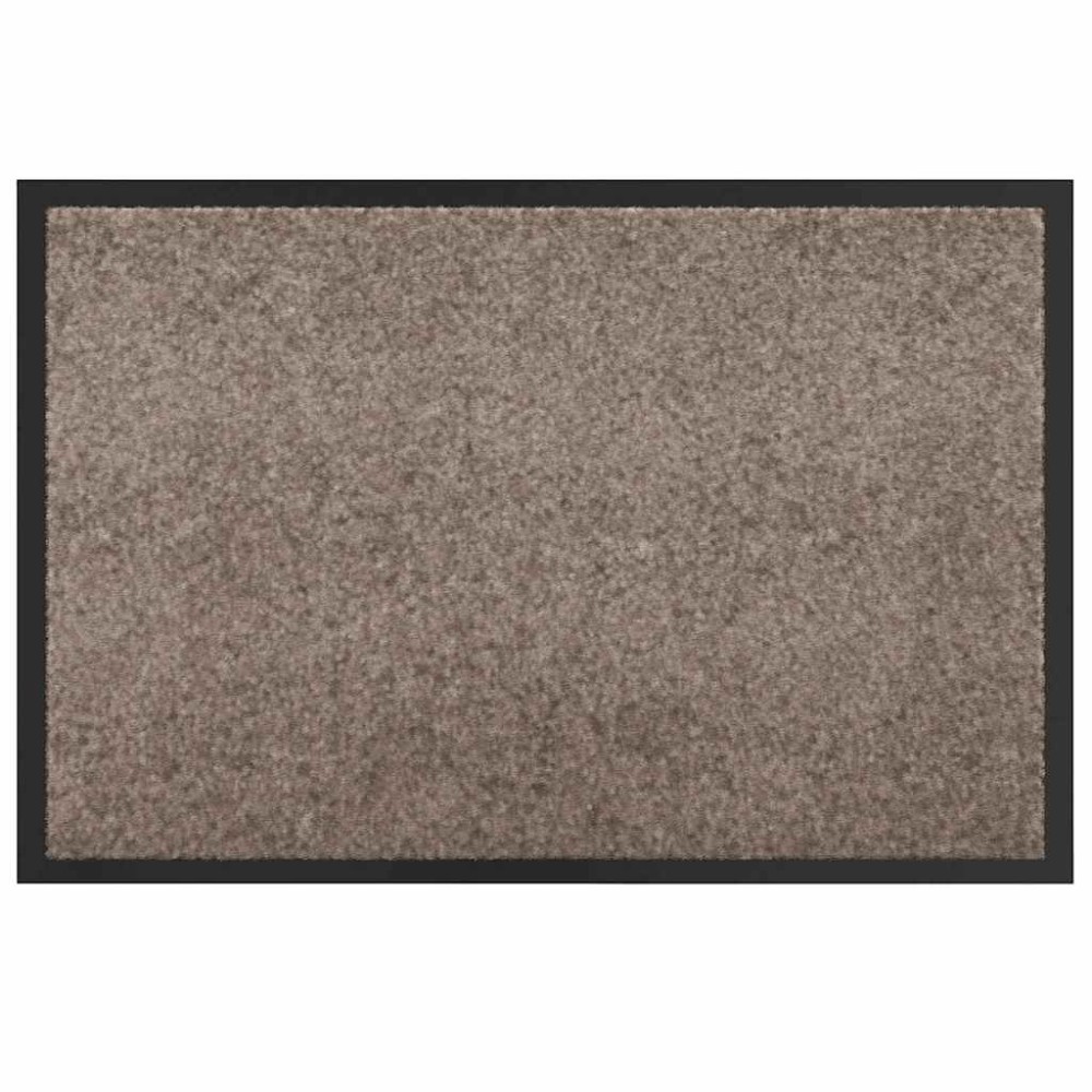 vidaXL Χαλάκι Εξώπορτας Μπεζ 60 x 40 x 1.2 εκ. Ύφασμα τέντι