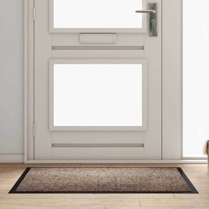 vidaXL Χαλάκι Εξώπορτας Μπεζ 60 x 40 x 1.2 εκ. Ύφασμα τέντι