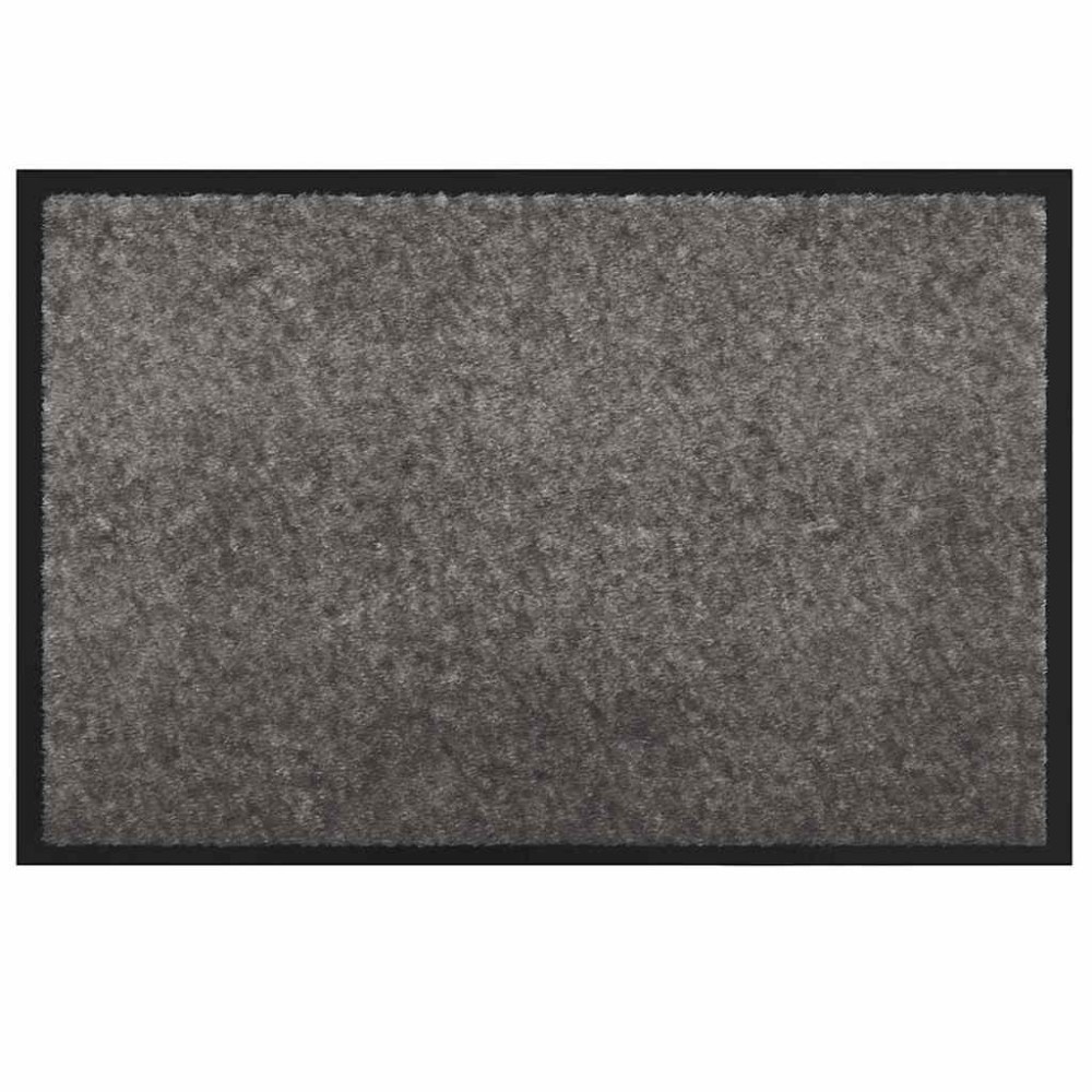 vidaXL Χαλάκι Εξώπορτας Ανοιχτό γκρι 60 x 40 x 1.2 εκ. Ύφασμα τέντι