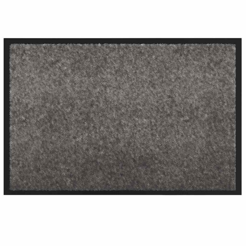 vidaXL Χαλάκι Εξώπορτας Ανοιχτό γκρι 60 x 40 x 1.2 εκ. Ύφασμα τέντι