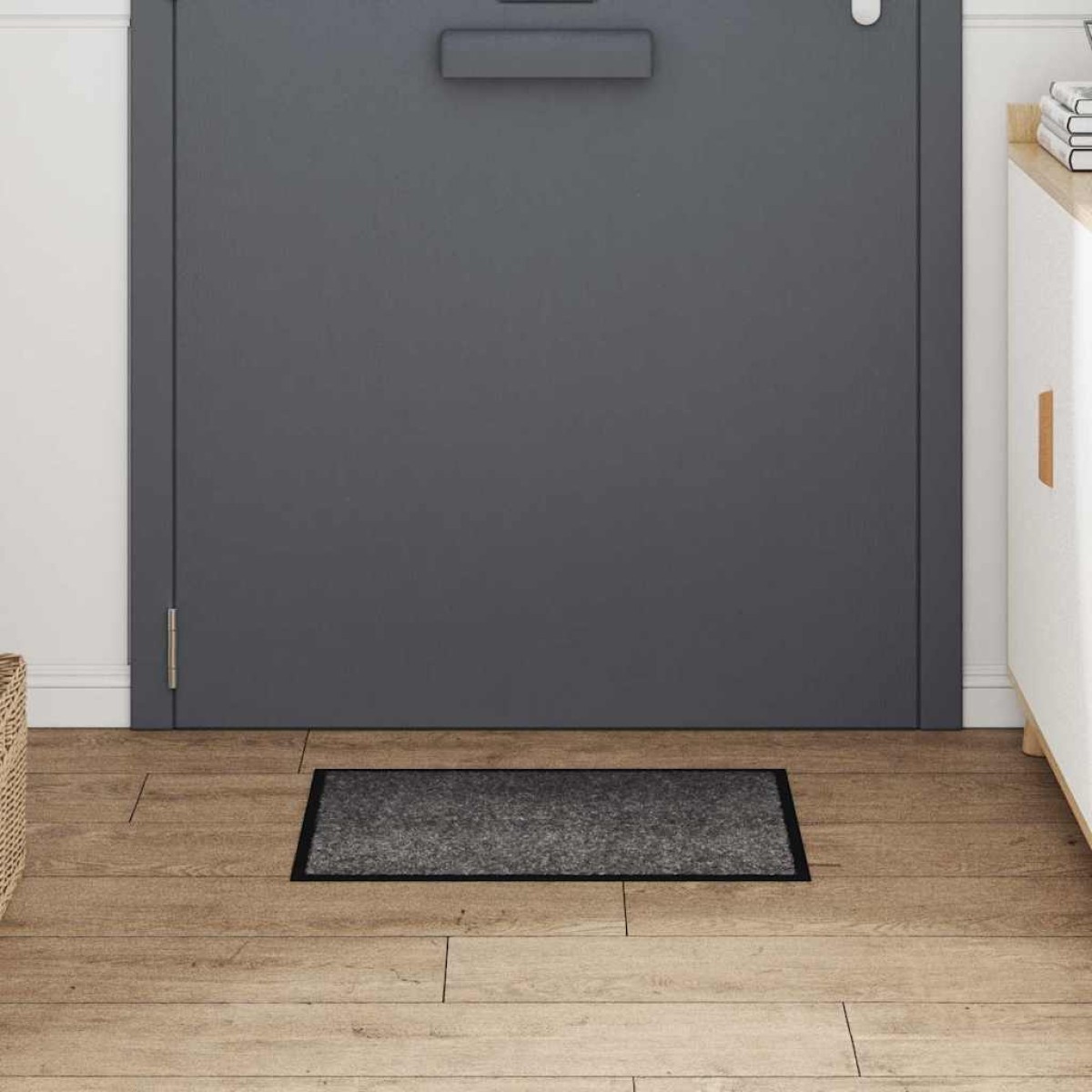 vidaXL Χαλάκι Εξώπορτας Ανοιχτό γκρι 60 x 40 x 1.2 εκ. Ύφασμα τέντι