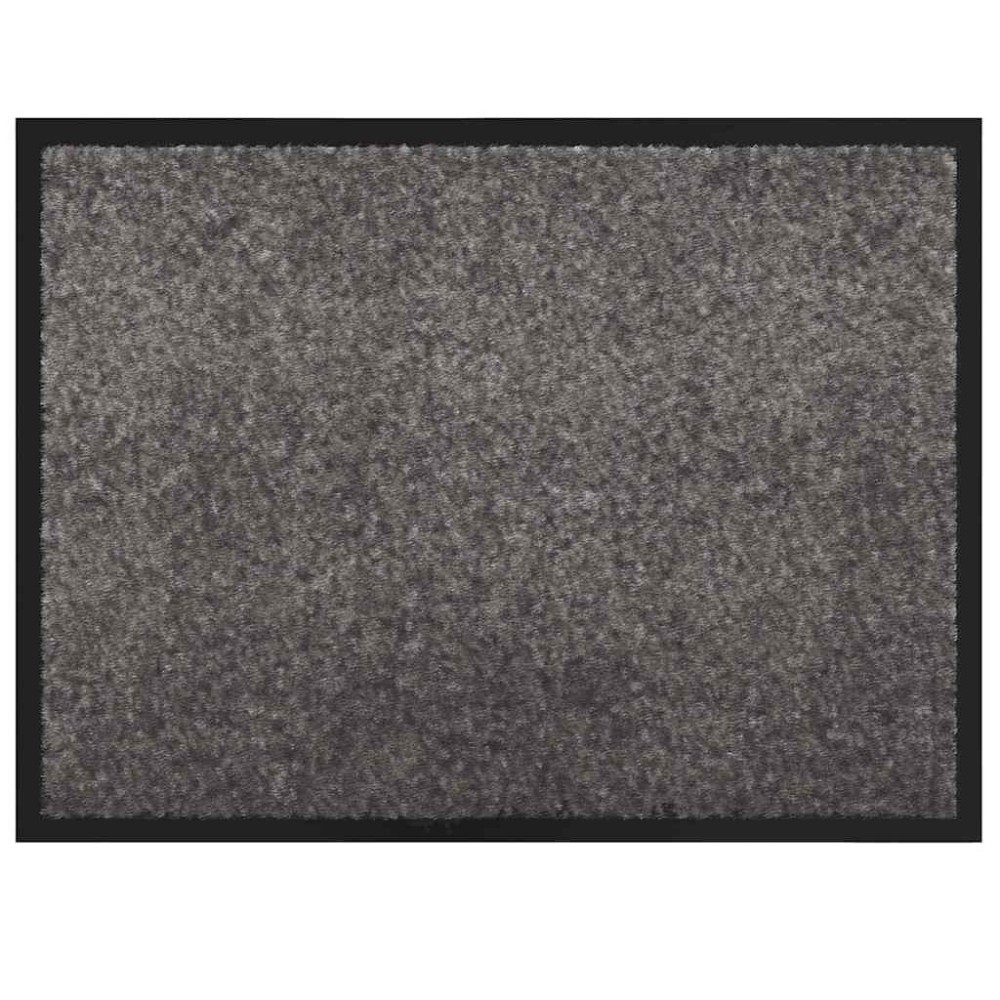vidaXL Χαλάκι Εξώπορτας Ανοιχτό γκρι 60 x 40 x 1.2 εκ. Ύφασμα τέντι