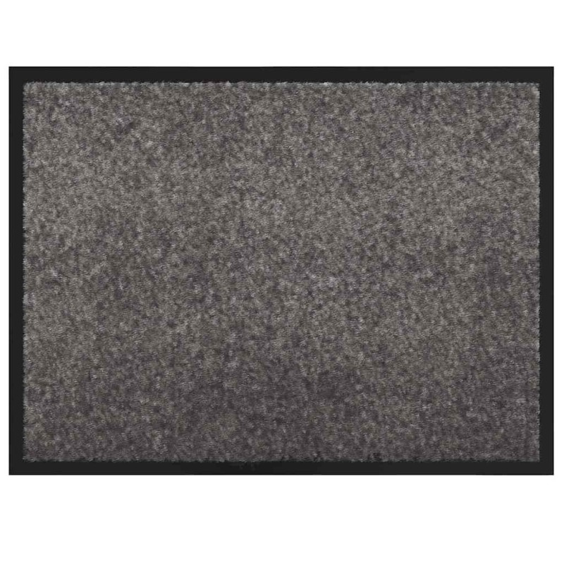 vidaXL Χαλάκι Εξώπορτας Ανοιχτό γκρι 60 x 40 x 1.2 εκ. Ύφασμα τέντι