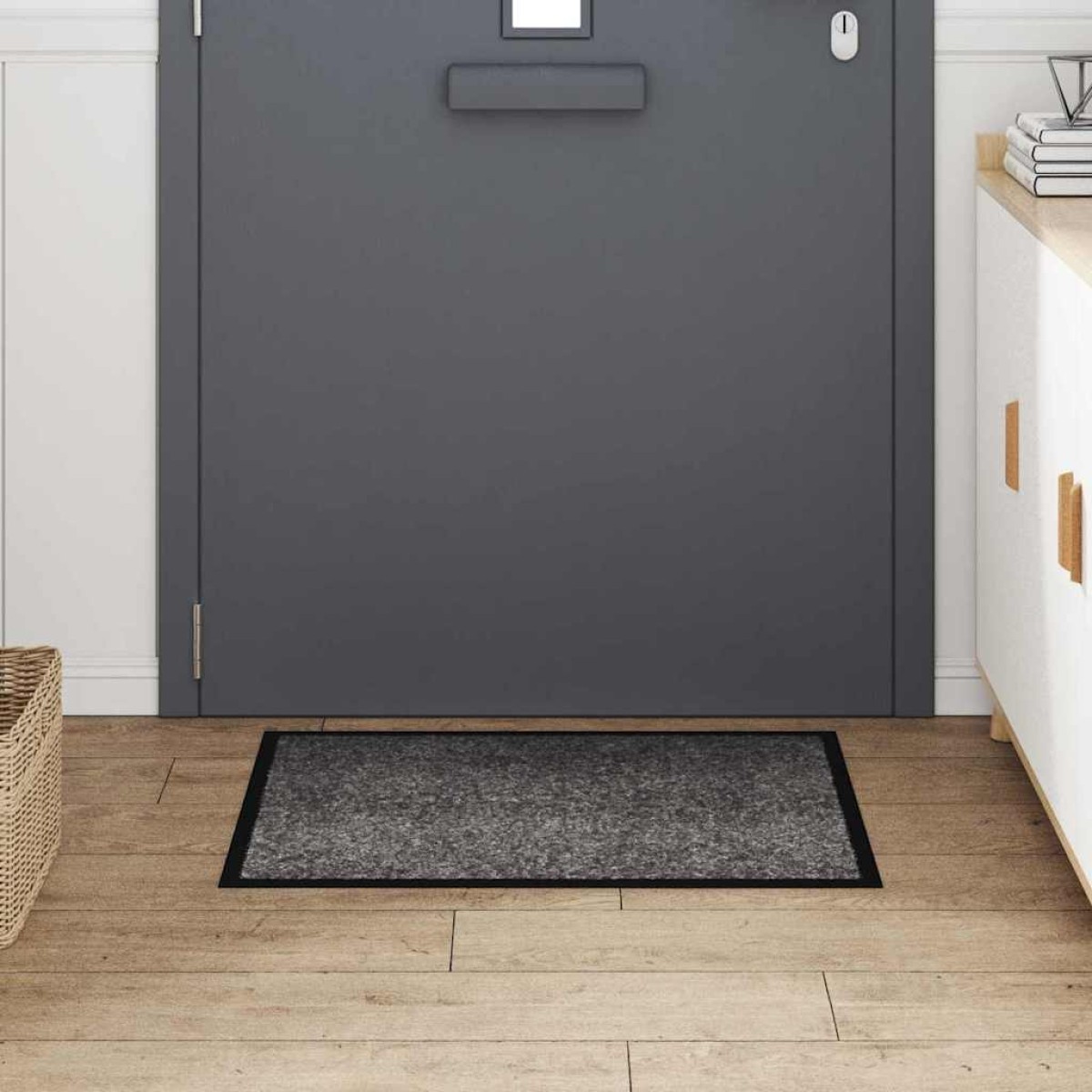 vidaXL Χαλάκι Εξώπορτας Ανοιχτό γκρι 60 x 40 x 1.2 εκ. Ύφασμα τέντι