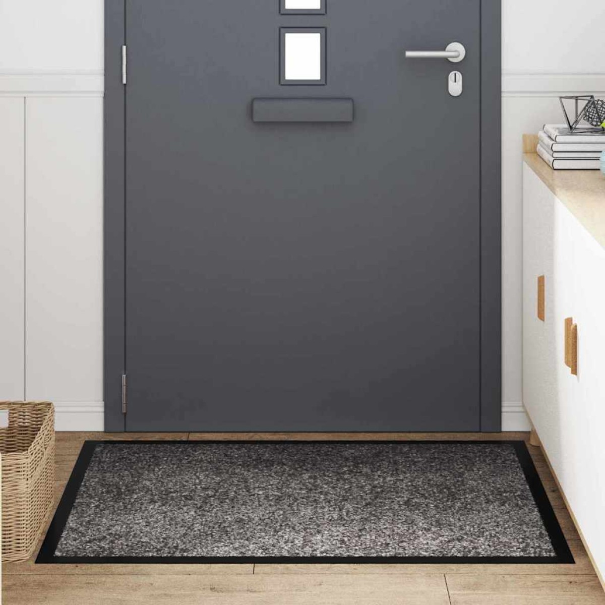 vidaXL Χαλάκι Εξώπορτας Ανοιχτό γκρι 60 x 40 x 1.2 εκ. Ύφασμα τέντι