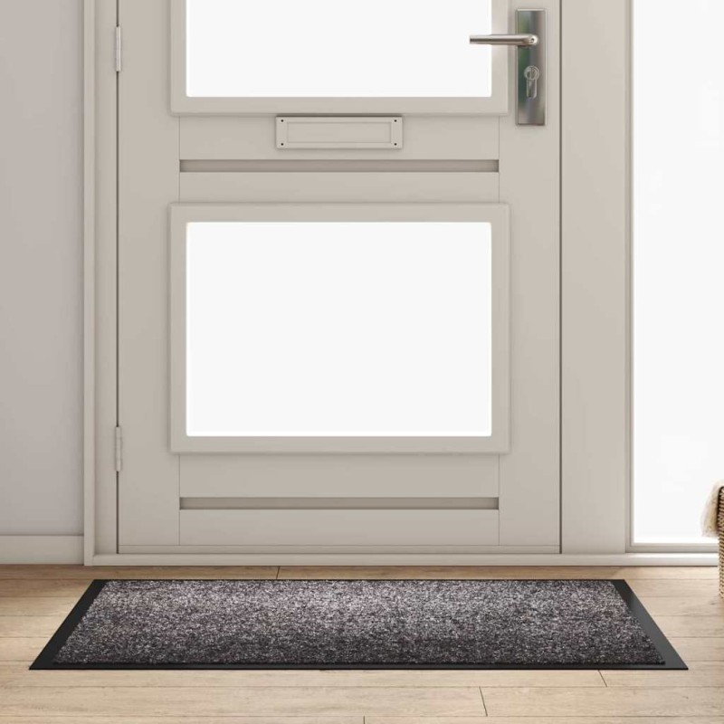 vidaXL Χαλάκι Εξώπορτας Ανοιχτό γκρι 60 x 40 x 1.2 εκ. Ύφασμα τέντι
