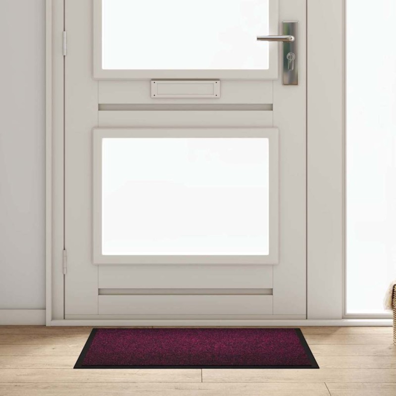 vidaXL Χαλάκι Εξώπορτας Μπορντό 60 x 40 x 1.2 εκ. Ύφασμα τέντι
