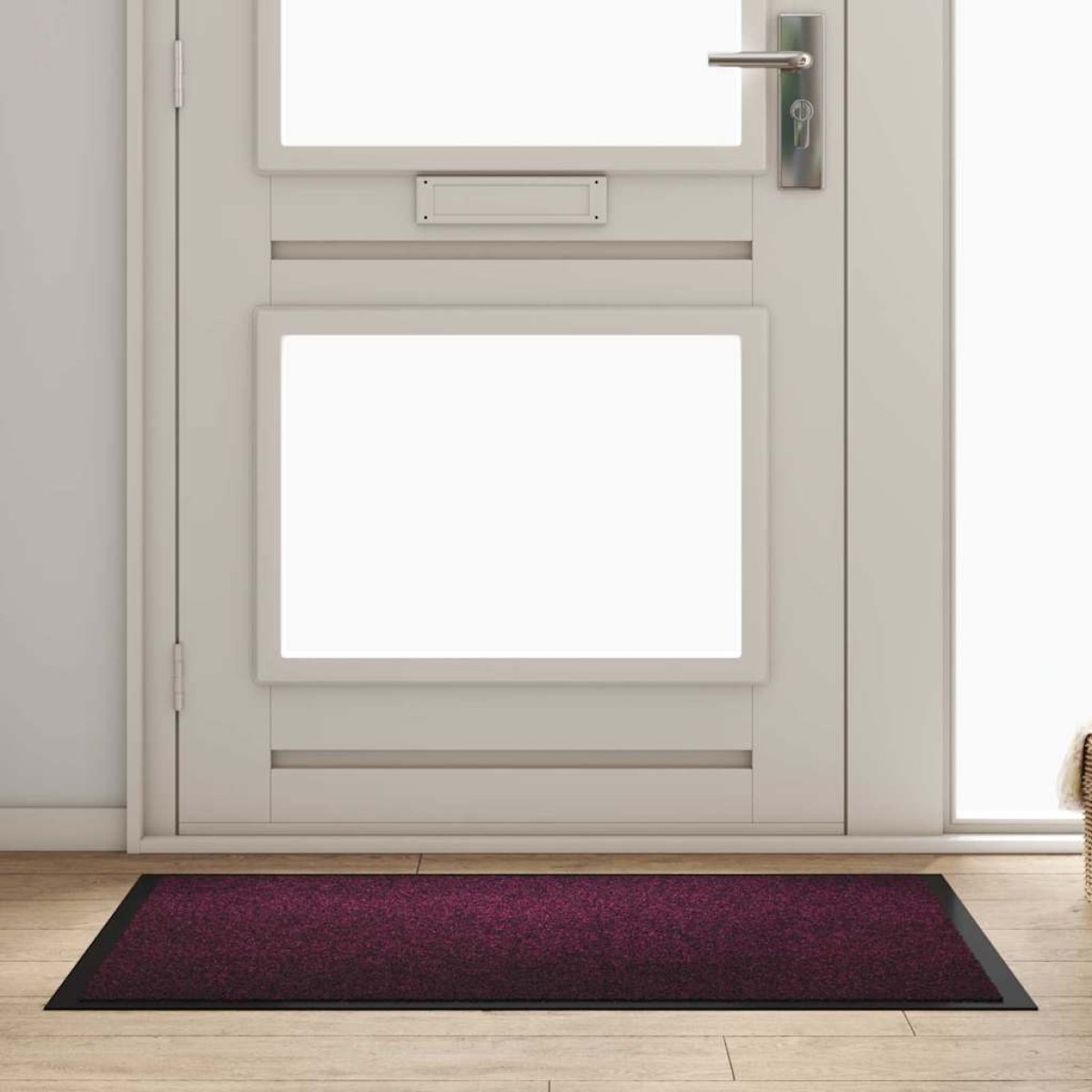 vidaXL Χαλάκι Εξώπορτας Μπορντό 60 x 40 x 1.2 εκ. Ύφασμα τέντι