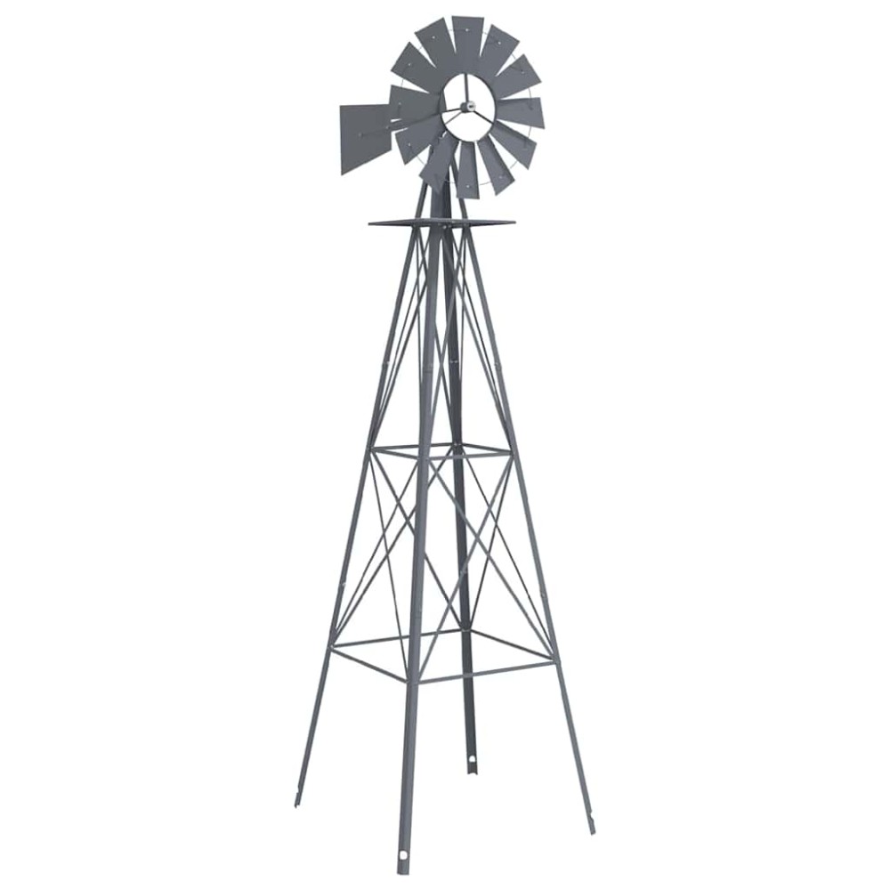 vidaXL Ανεμόμυλος Γκρι 84 x 68 x 245 εκ. Σίδερο