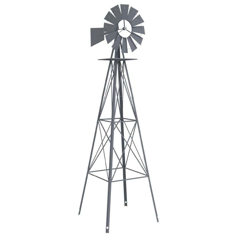 vidaXL Ανεμόμυλος Γκρι 84 x 68 x 245 εκ. Σίδερο