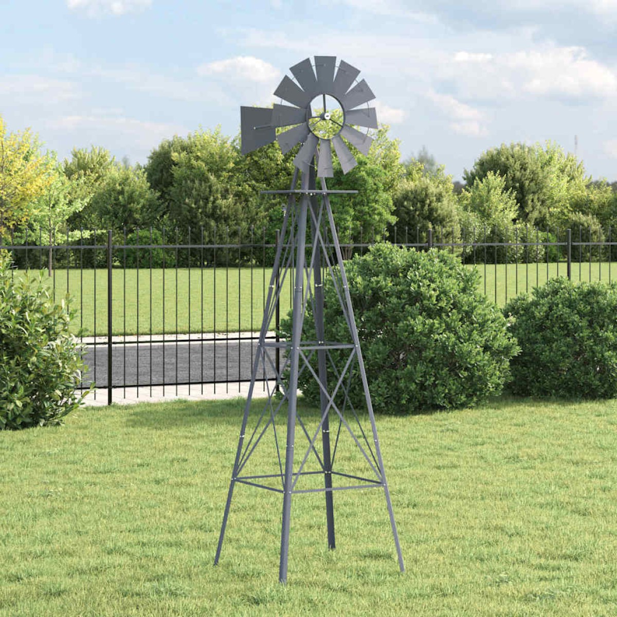 vidaXL Ανεμόμυλος Γκρι 84 x 68 x 245 εκ. Σίδερο