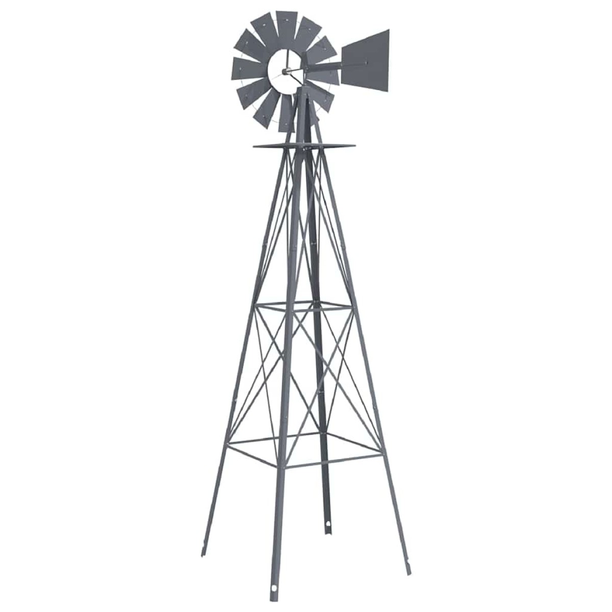 vidaXL Ανεμόμυλος Γκρι 84 x 68 x 245 εκ. Σίδερο