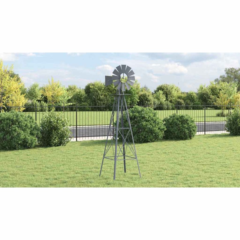 vidaXL Ανεμόμυλος Γκρι 84 x 68 x 245 εκ. Σίδερο