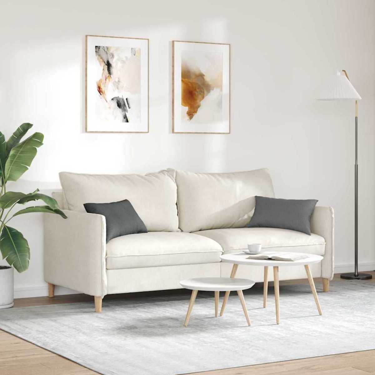 vidaXL Μαξιλάρι Καναπέ 2 τμχ. ύφασμα Σκούρο Γκρι 50 x 30 cm