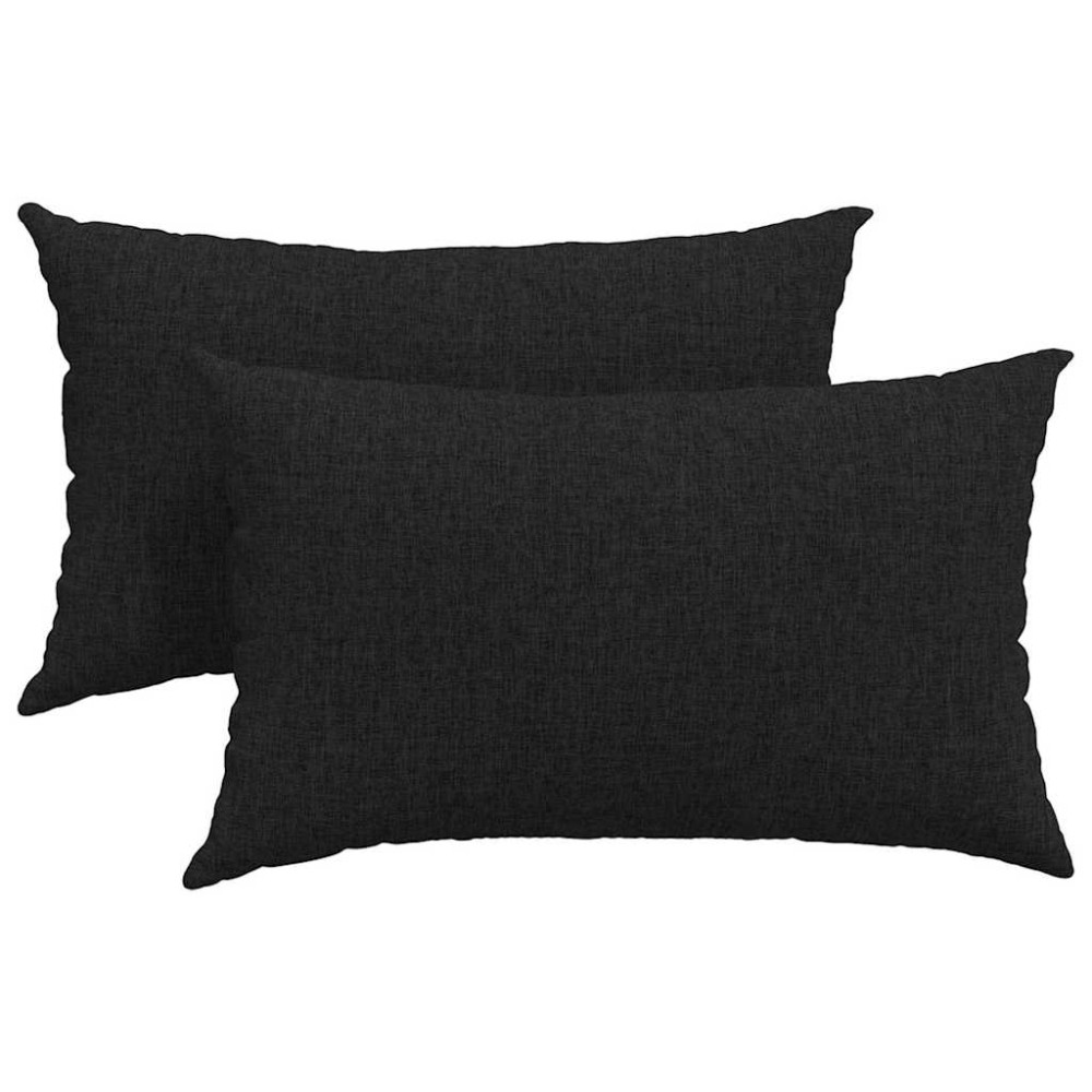 vidaXL Μαξιλάρι Καναπέ 2 τμχ. ύφασμα Μαύρο 50 x 30 cm