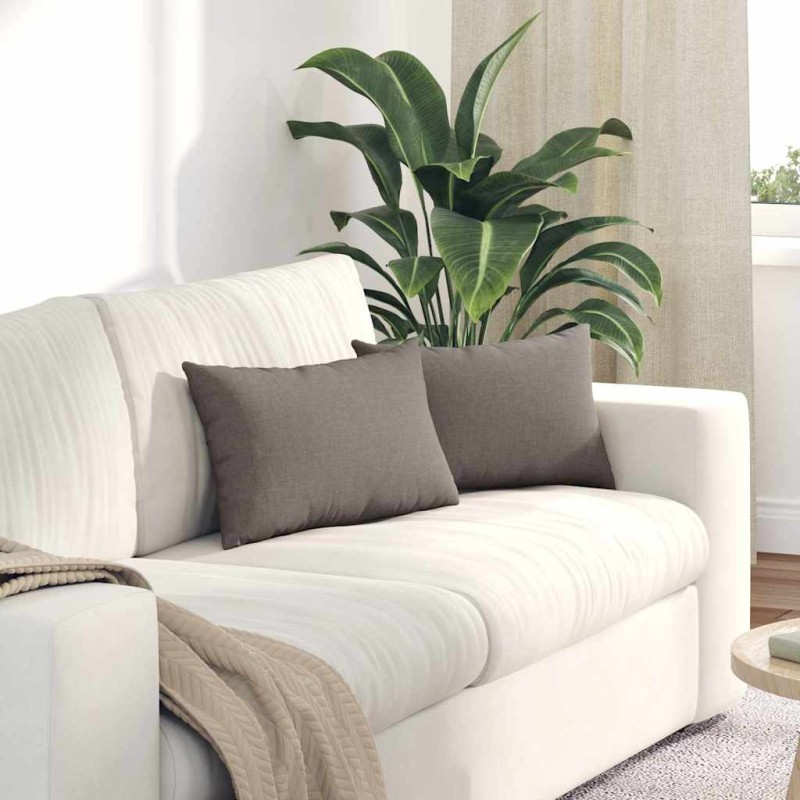 vidaXL Μαξιλάρι Καναπέ 2 τμχ. ύφασμα Taupe 50 x 30 cm