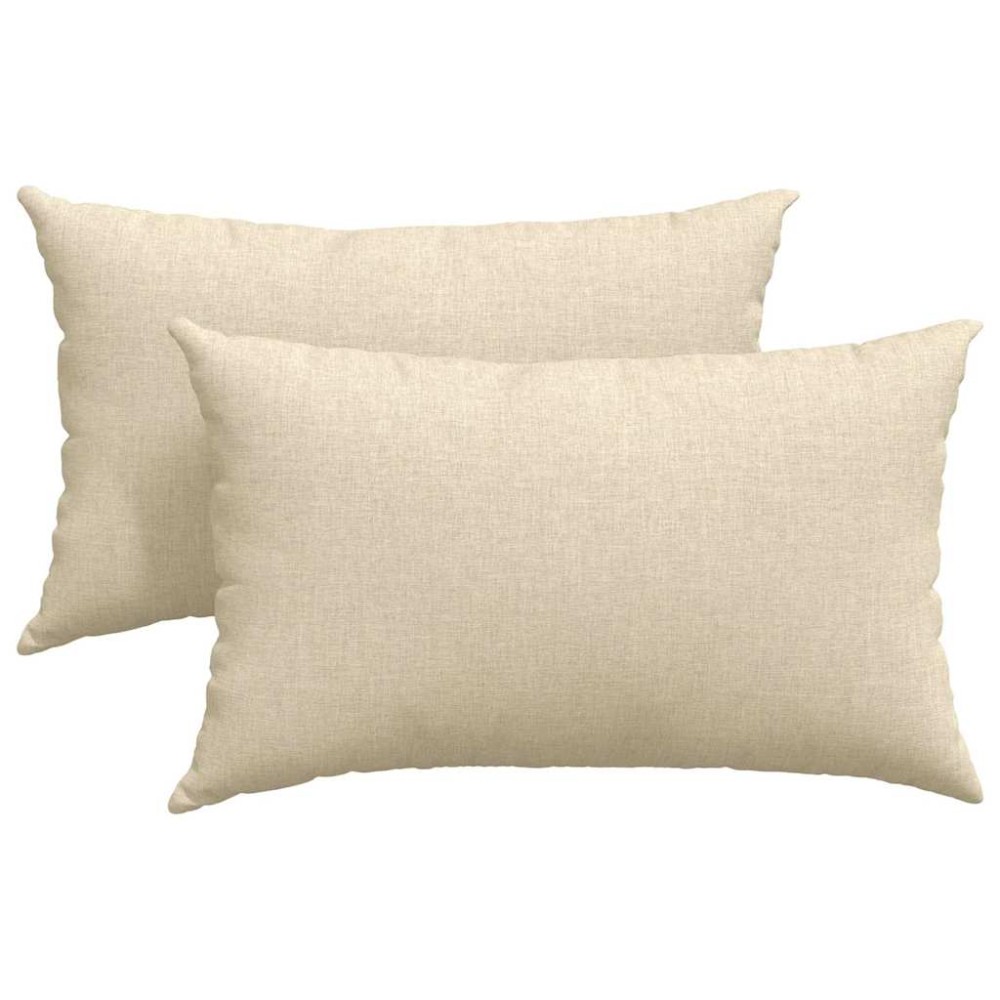 vidaXL Μαξιλάρι Καναπέ 2 τμχ. ύφασμα Κρεμ 50 x 30 cm