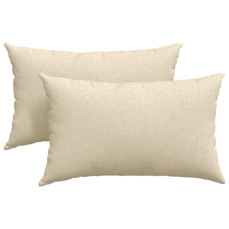 vidaXL Μαξιλάρι Καναπέ 2 τμχ. ύφασμα Κρεμ 50 x 30 cm