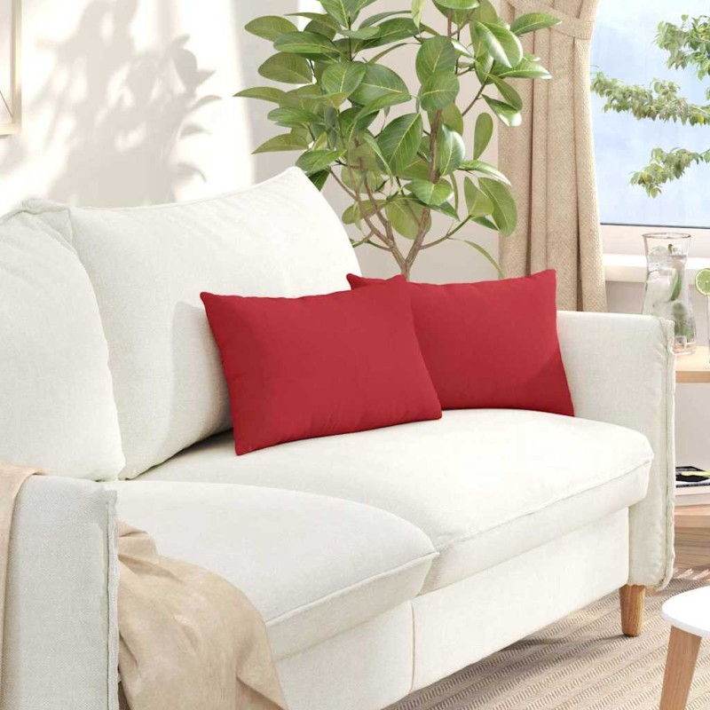 vidaXL Μαξιλάρι Καναπέ 2 τμχ. ύφασμα Κόκκινο 50 x 30 cm
