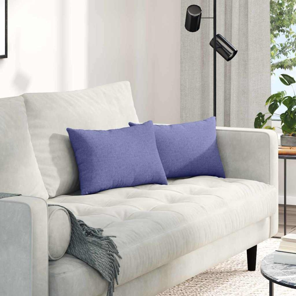 vidaXL Μαξιλάρι Καναπέ 2 τμχ. ύφασμα Μπλε τζην 50 x 30 cm