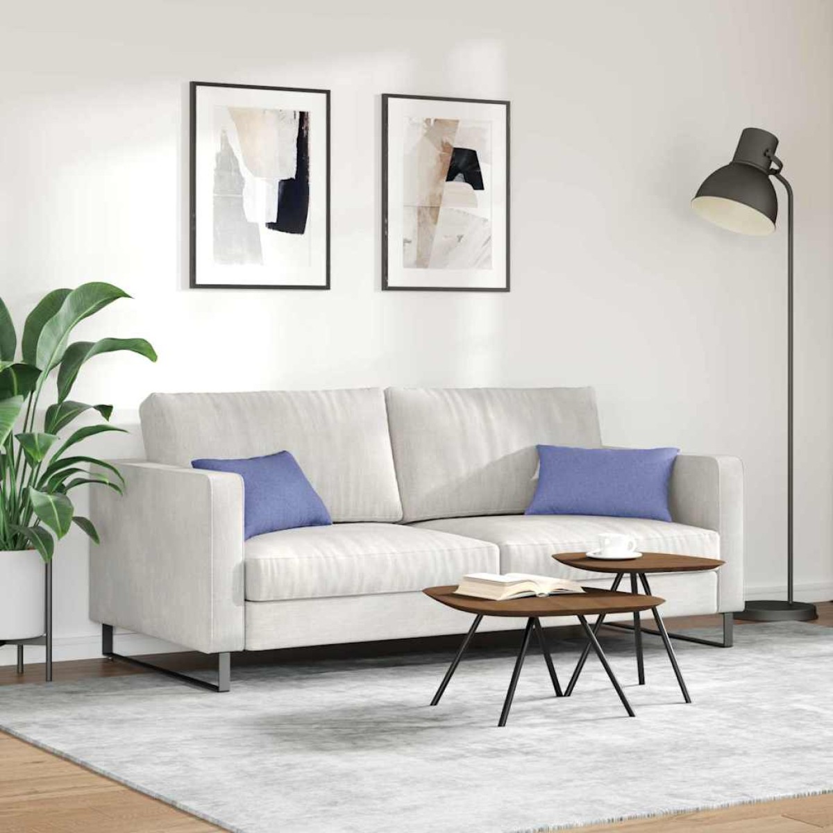 vidaXL Μαξιλάρι Καναπέ 2 τμχ. ύφασμα Μπλε τζην 50 x 30 cm