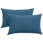 vidaXL Μαξιλάρι Καναπέ 2 pcs Μπλε 50 x 30 cm Υφασμάτινο Κορντουρά