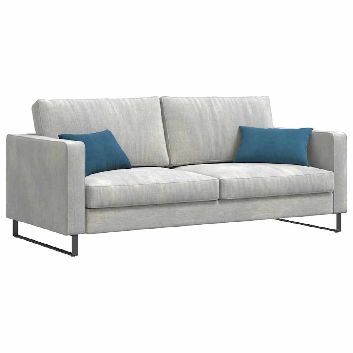 vidaXL Μαξιλάρι Καναπέ 2 pcs Μπλε 50 x 30 cm Υφασμάτινο Κορντουρά