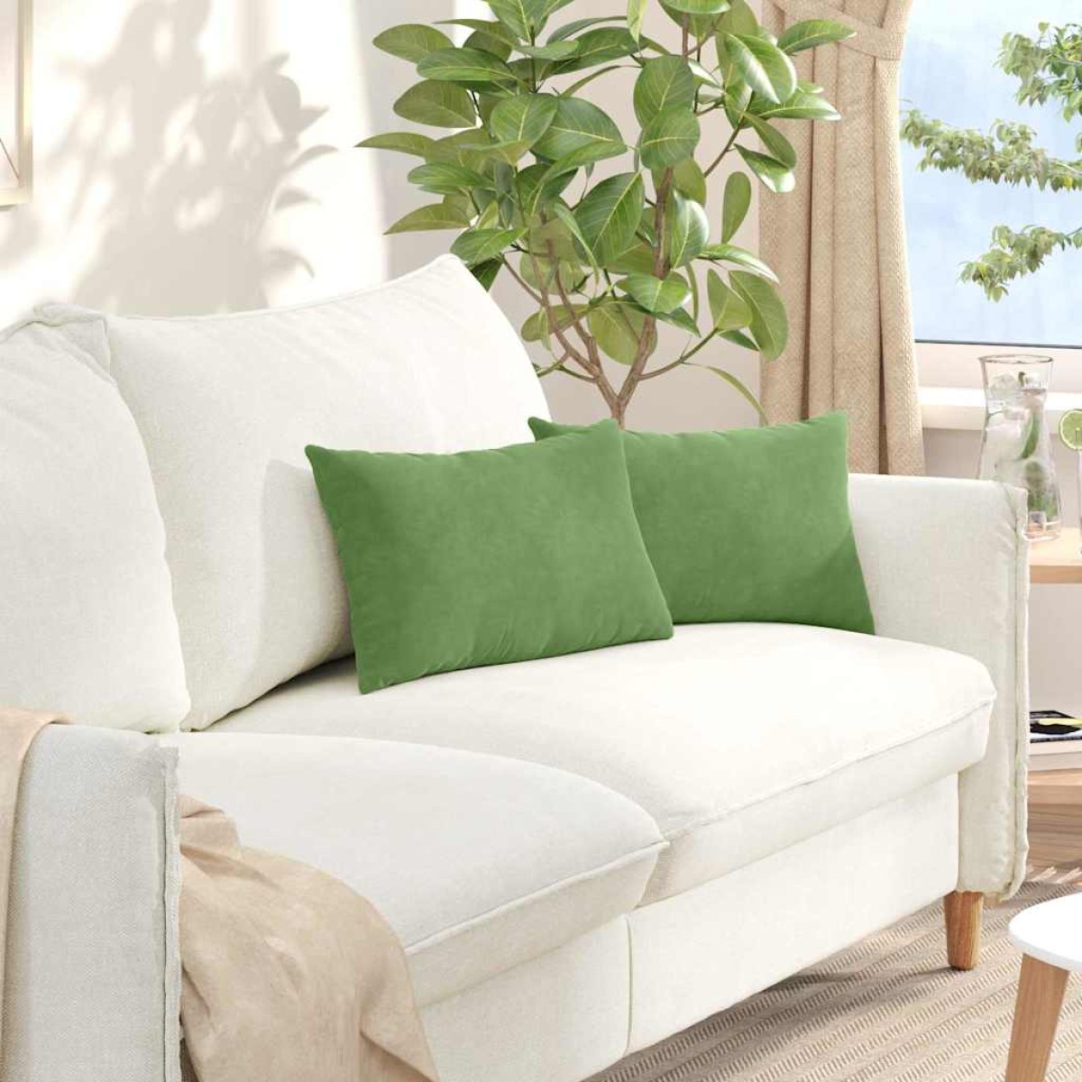 vidaXL Μαξιλάρι Καναπέ 2 pcs Ανοιχτό πράσινο 50 x 30 cm