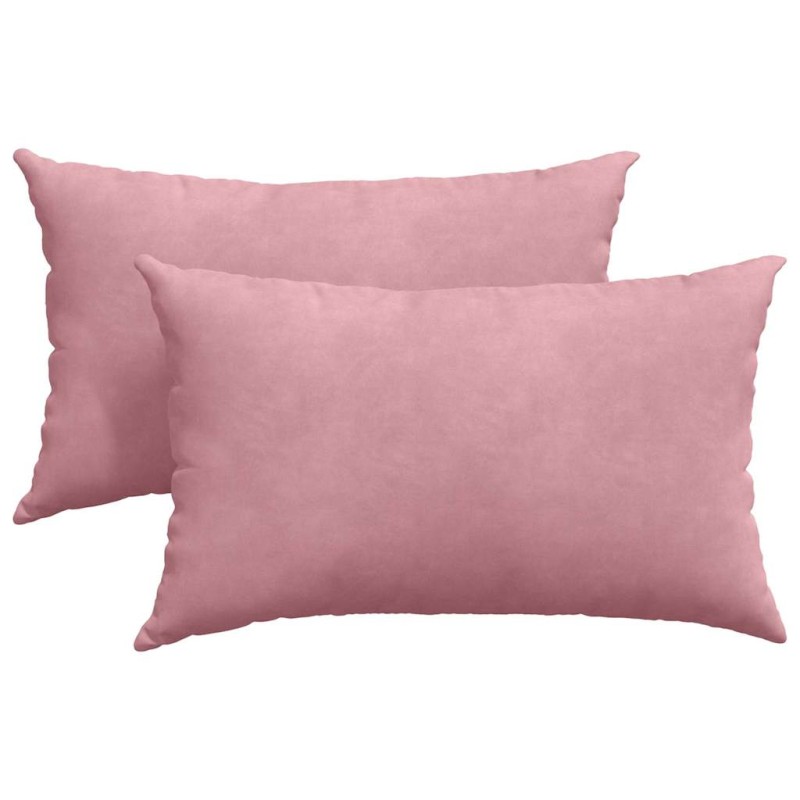 vidaXL Μαξιλάρι Καναπέ 2 pcs Ροζ 50 x 30 cm Υφασμάτινο Κορντουρά