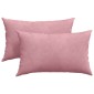 vidaXL Μαξιλάρι Καναπέ 2 pcs Ροζ 50 x 30 cm Υφασμάτινο Κορντουρά