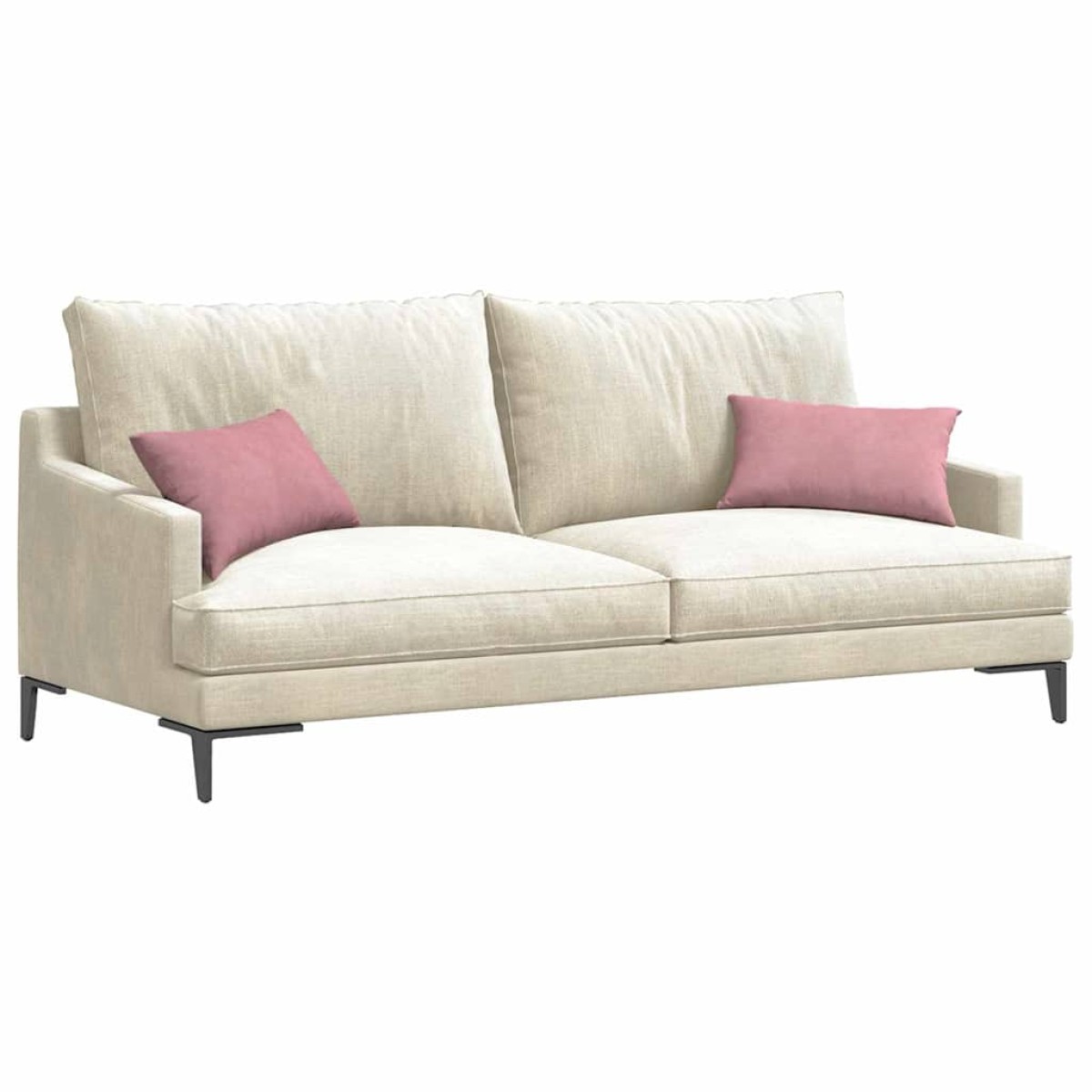 vidaXL Μαξιλάρι Καναπέ 2 pcs Ροζ 50 x 30 cm Υφασμάτινο Κορντουρά