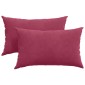 vidaXL Μαξιλάρι Καναπέ 2 pcs Μπορντό 50 x 30 cm Υφασμάτινο Κορντουρά