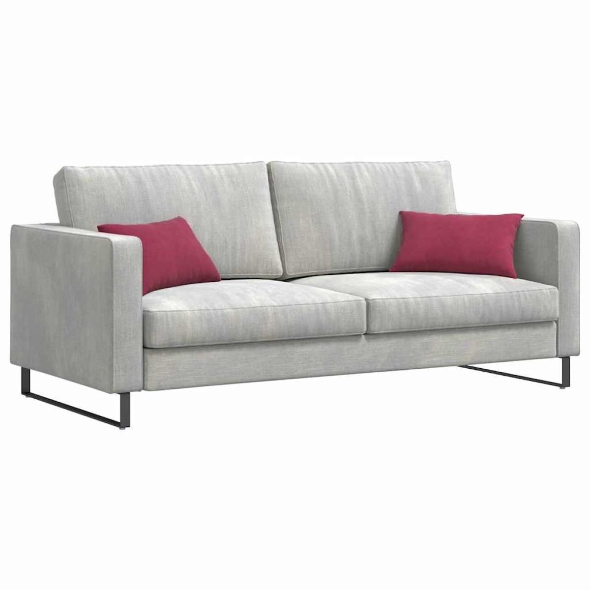 vidaXL Μαξιλάρι Καναπέ 2 pcs Μπορντό 50 x 30 cm Υφασμάτινο Κορντουρά