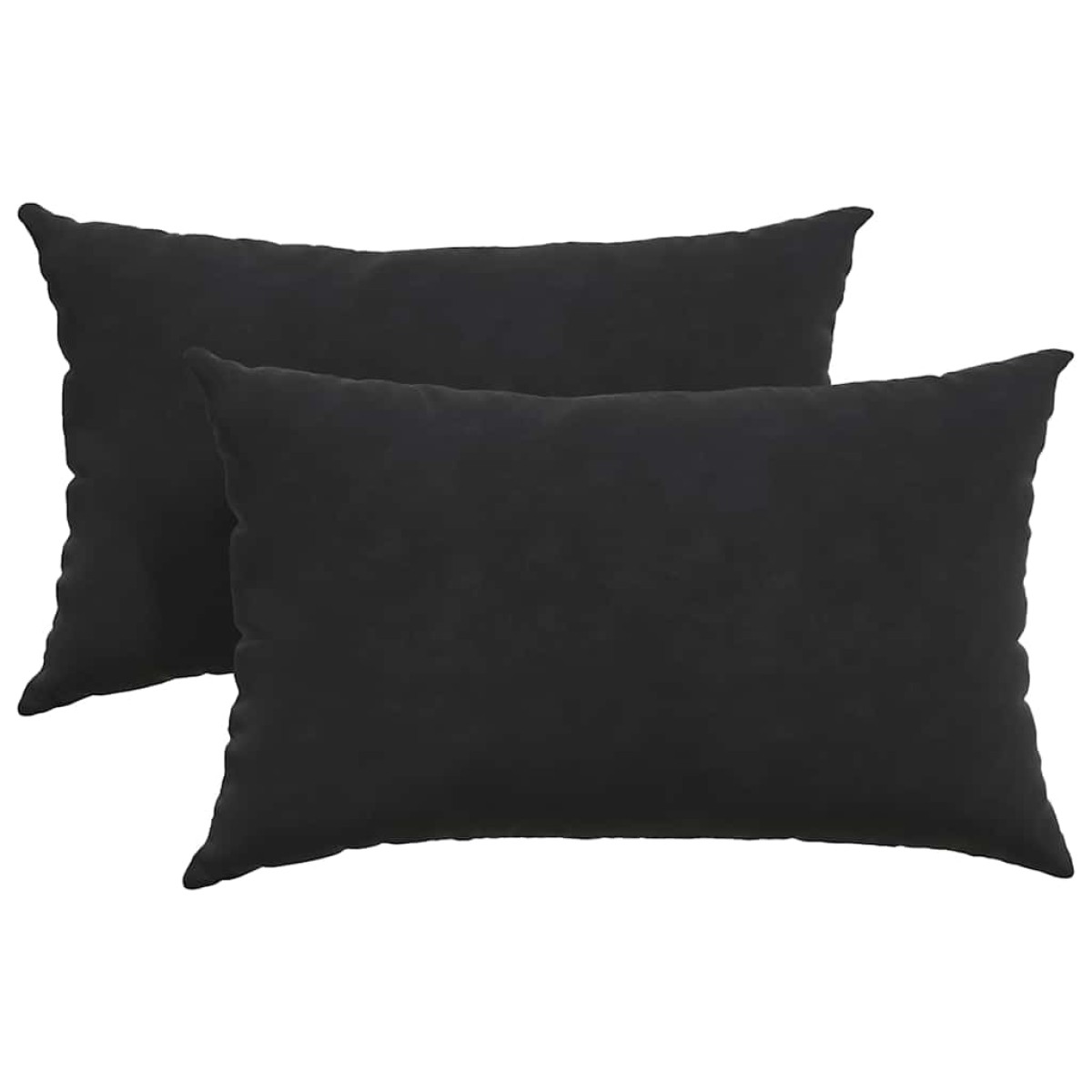 vidaXL Μαξιλάρι Καναπέ 2 pcs Μαύρο 50 x 30 cm Υφασμάτινο Κορντουρά