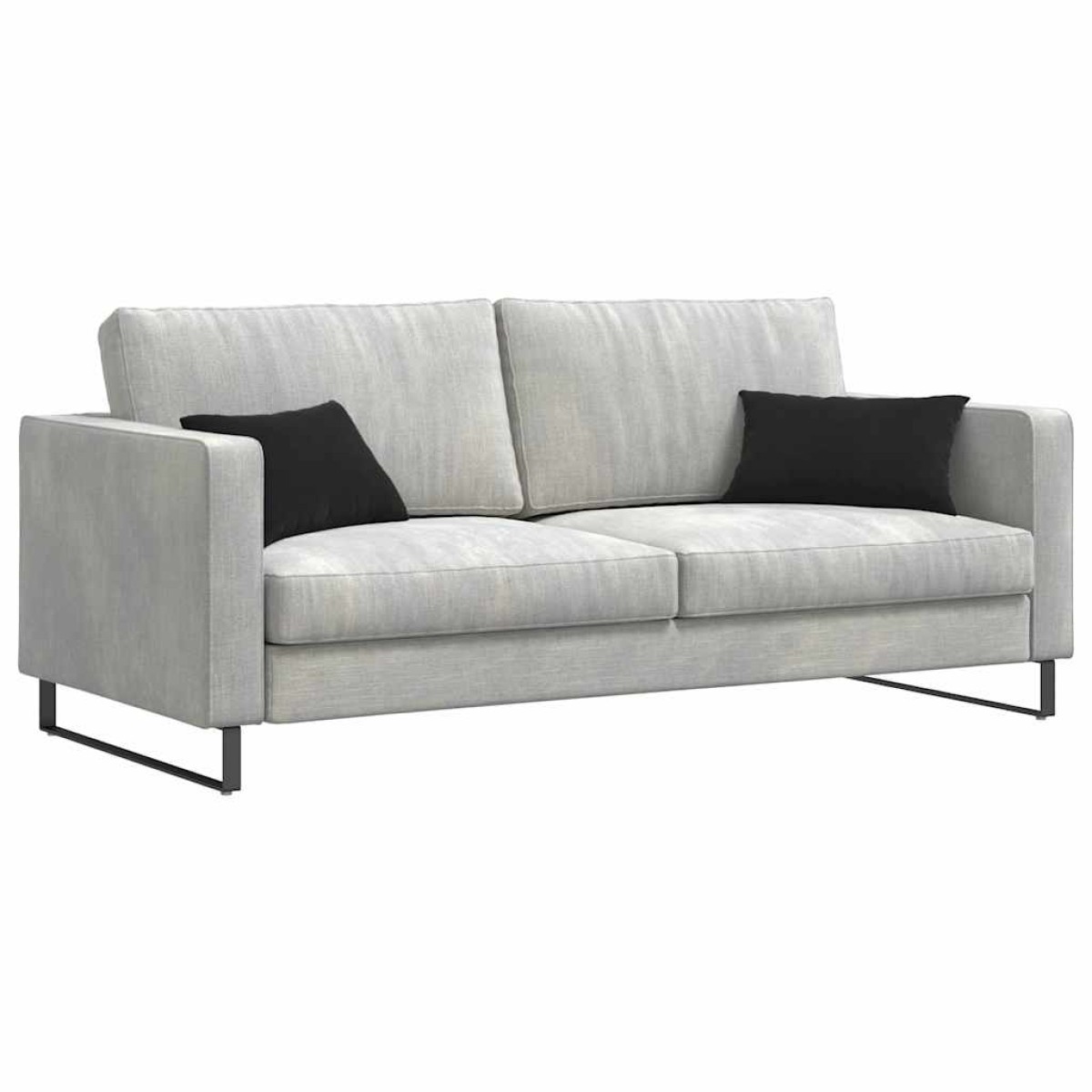 vidaXL Μαξιλάρι Καναπέ 2 pcs Μαύρο 50 x 30 cm Υφασμάτινο Κορντουρά