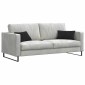 vidaXL Μαξιλάρι Καναπέ 2 pcs Μαύρο 50 x 30 cm Υφασμάτινο Κορντουρά