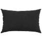 vidaXL Μαξιλάρι Καναπέ 2 pcs Μαύρο 50 x 30 cm Υφασμάτινο Κορντουρά