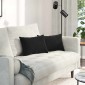vidaXL Μαξιλάρι Καναπέ 2 pcs Μαύρο 50 x 30 cm Υφασμάτινο Κορντουρά
