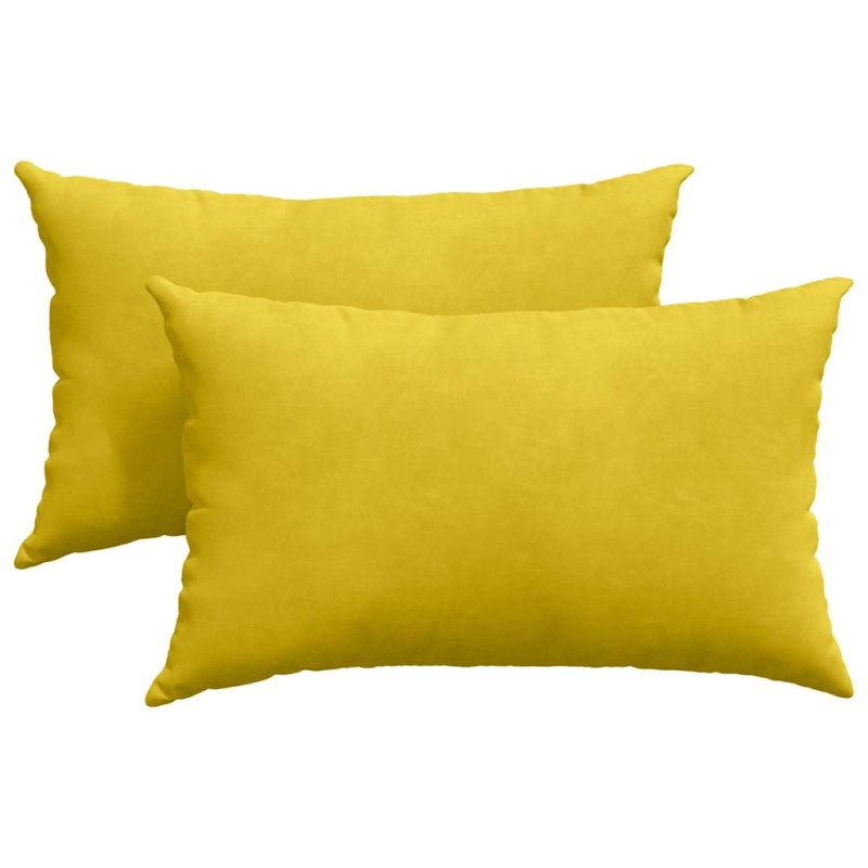 vidaXL Μαξιλάρι Καναπέ 2 pcs Κίτρινο 50 x 30 cm Υφασμάτινο Κορντουρά