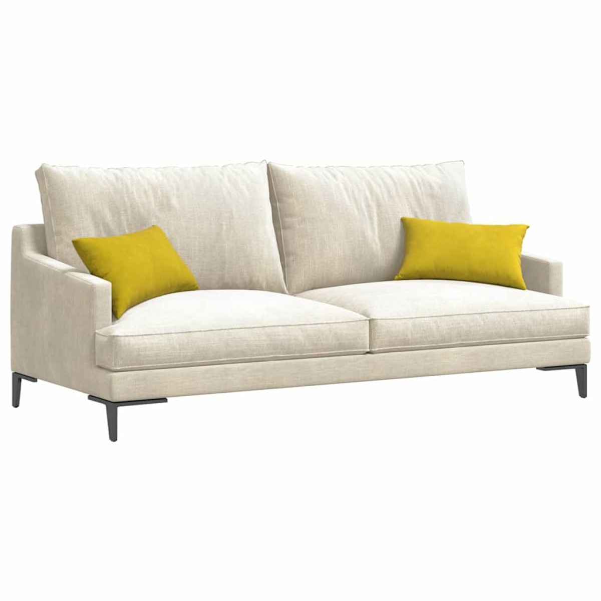 vidaXL Μαξιλάρι Καναπέ 2 pcs Κίτρινο 50 x 30 cm Υφασμάτινο Κορντουρά