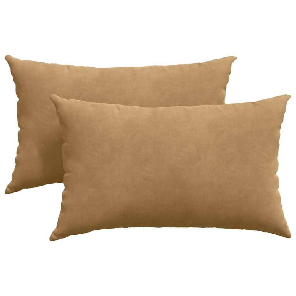 vidaXL Μαξιλάρι Καναπέ 2 pcs Καφέ 50 x 30 cm Υφασμάτινο Κορντουρά