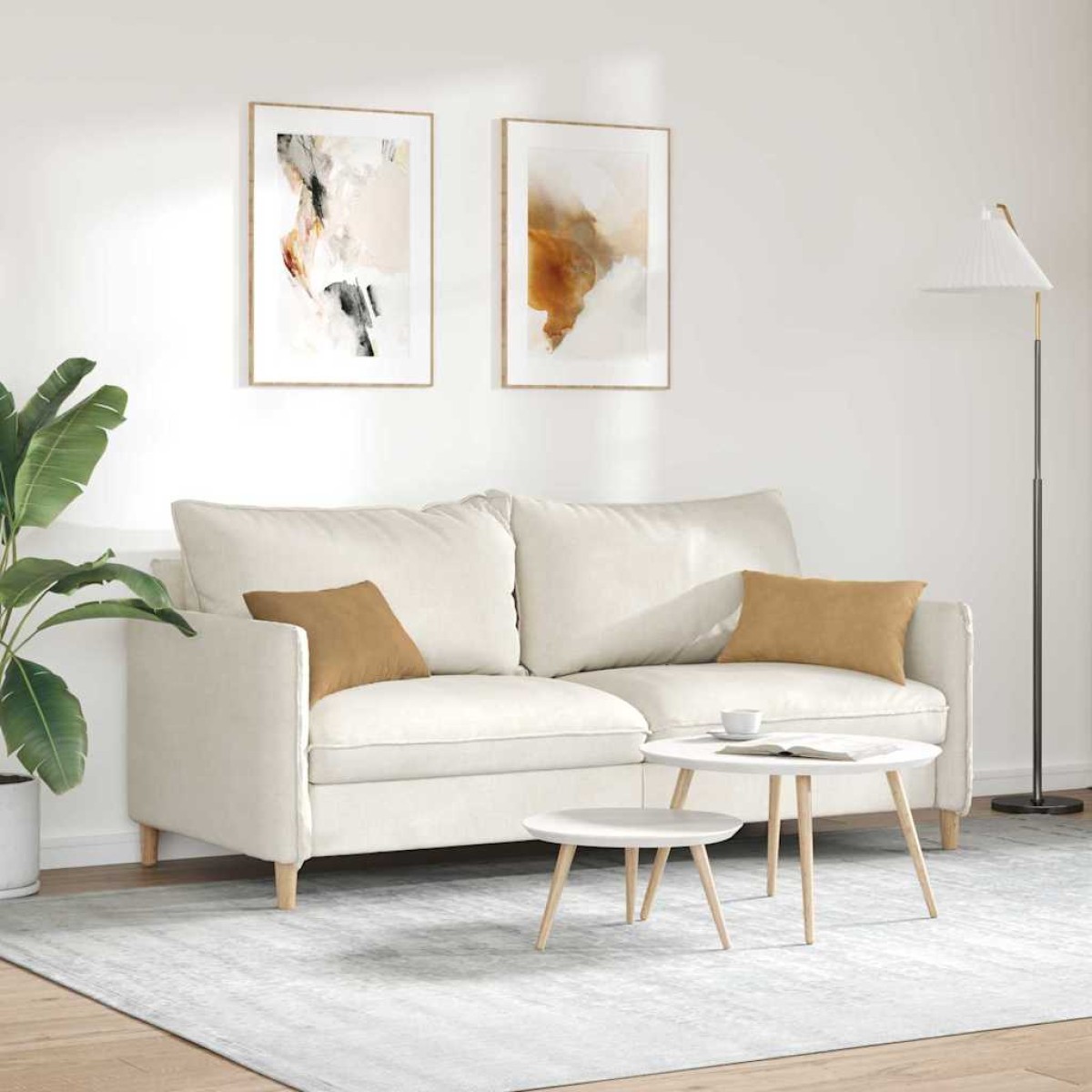 vidaXL Μαξιλάρι Καναπέ 2 pcs Καφέ 50 x 30 cm Υφασμάτινο Κορντουρά
