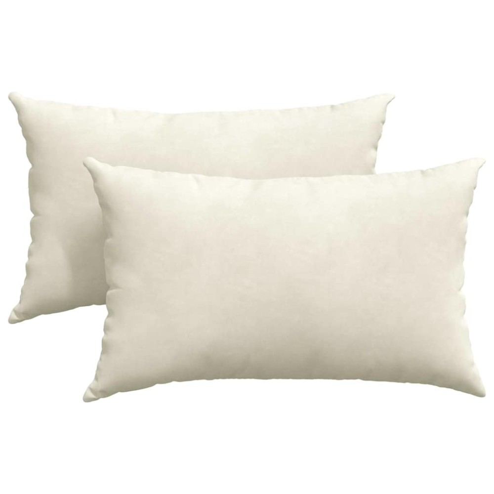 vidaXL Μαξιλάρι Καναπέ 2 pcs Κρεμ 50 x 30 cm Υφασμάτινο Κορντουρά