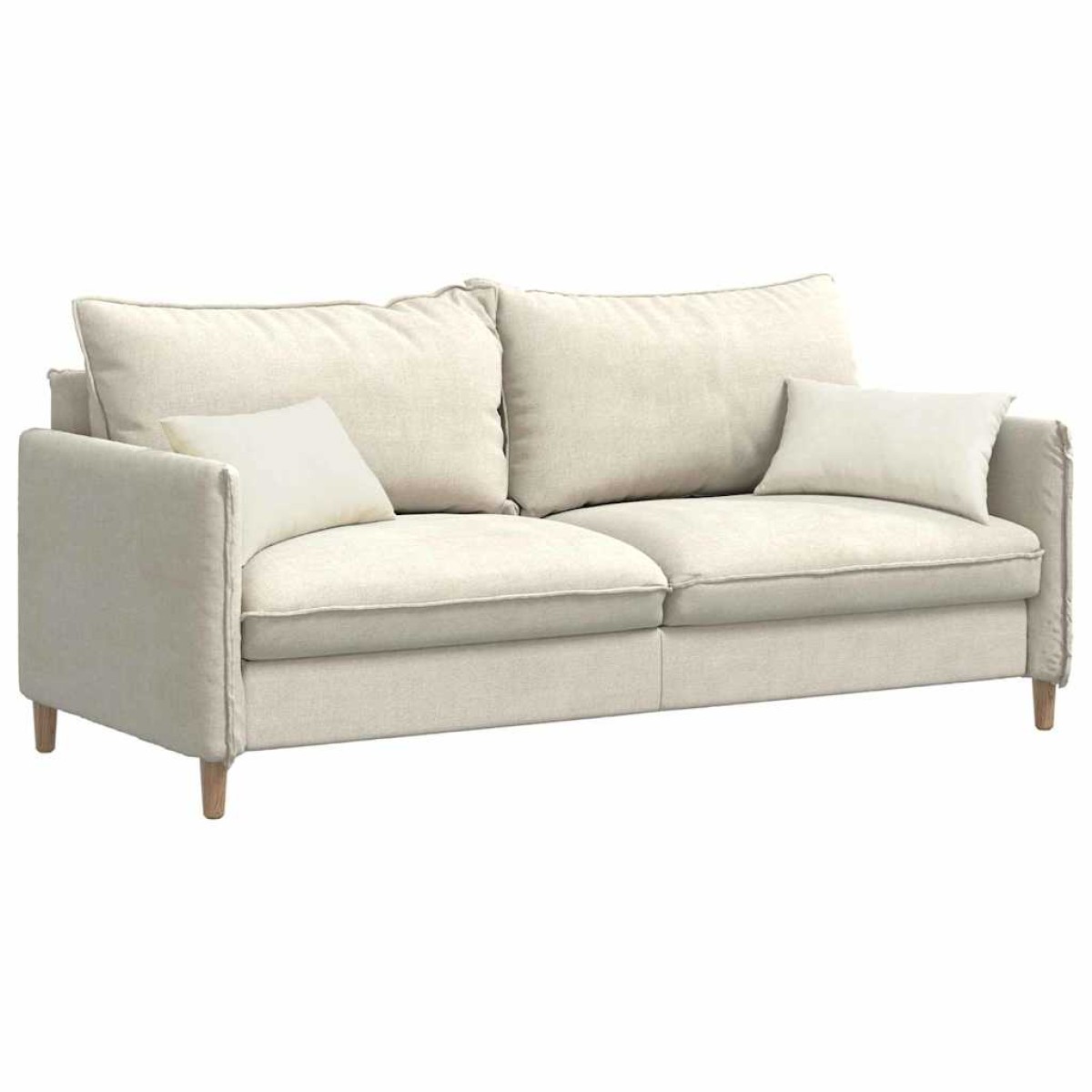 vidaXL Μαξιλάρι Καναπέ 2 pcs Κρεμ 50 x 30 cm Υφασμάτινο Κορντουρά