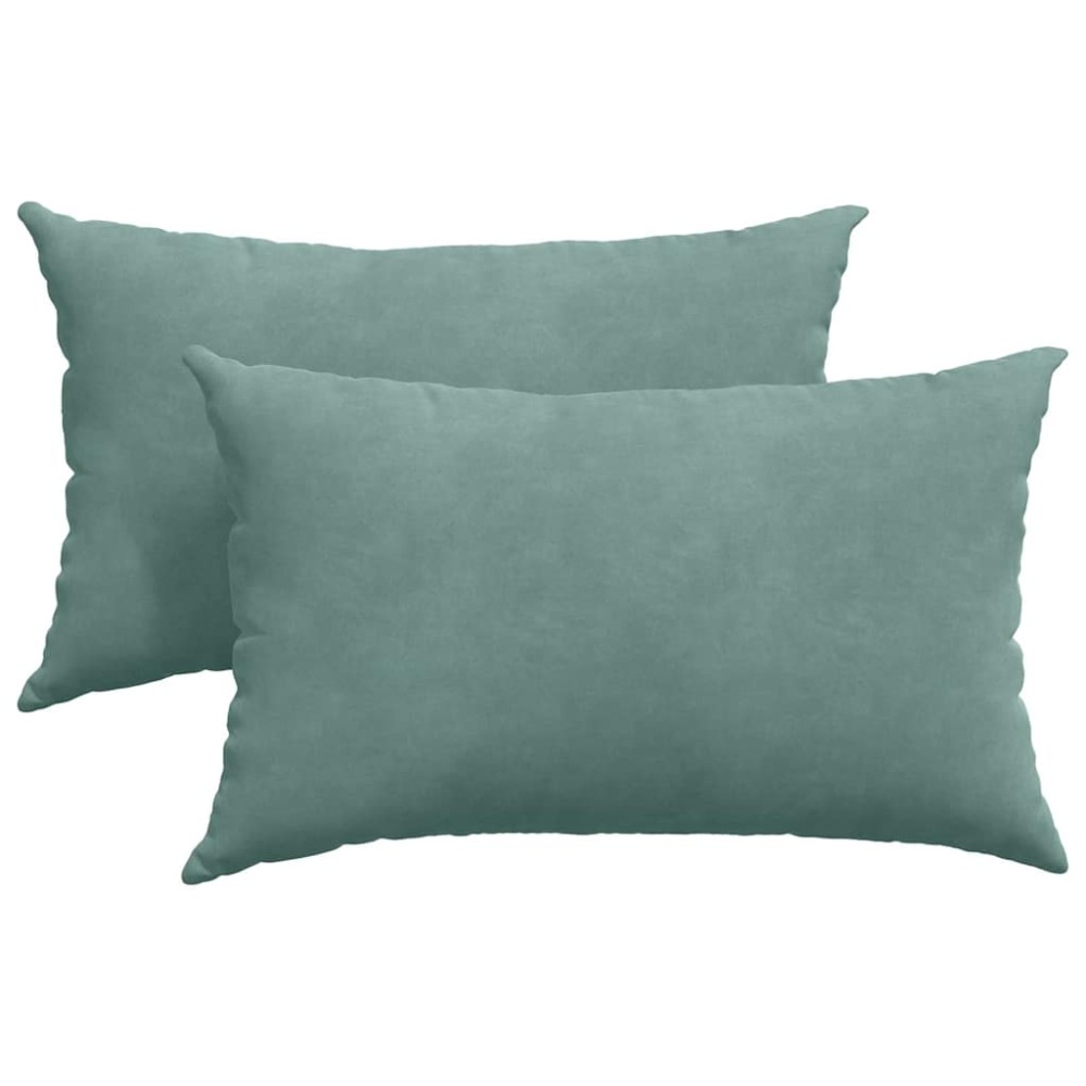 vidaXL Μαξιλάρι Καναπέ 2 pcs Θαλασσί 50 x 30 cm Υφασμάτινο Κορντουρά